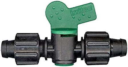 USA Made - 5-Pack Premium Drip Tape Irrigation Tubing Shut Off Valve (5/8" - 1/2" or .625" - .645") Universal Perma-Loc Connector Barbed Locking Fitting - Fits All Brands 16mm Drip Tape AG Tubing