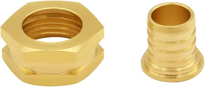 Joywayus 3/4" PEX Barb x 3/4" Female GHT Thread Swivel Hex Brass Garden Water Hose Pipe Connector Fittings for House/Boat/Lawn/Power Wash/Irrigation