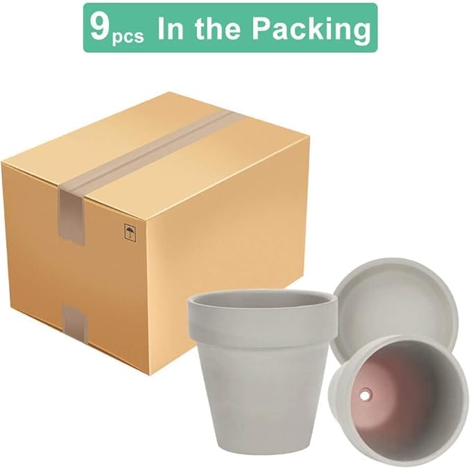 vensovo 3 inch Grey Terracotta Clay Pots for Plants with Saucer - 12 Pack Small Terra Cotta Planter Great for Garden Windowsill Indoor & Outdoor Wedding Favors Gifts