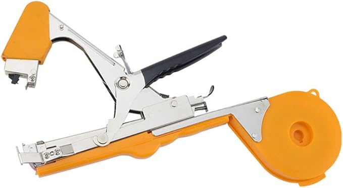 Plant Tying Machine Set Vine Tying Machine for Climbing Plants, Tomato, Tomatoes, Vining Vegetables, Flower Planting,Cucumber, 10000pcs Staples 20 Rolls (Orange)