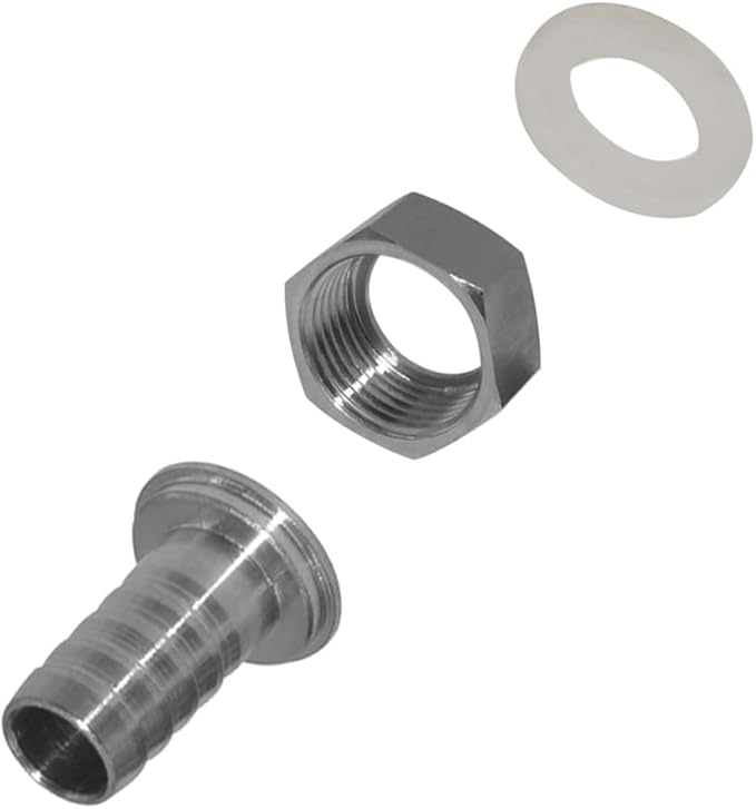 Stainless 5/8" Hose Barb x 3/4" Female GHT Garden Hose Threaded Swivel Connector Repair Fitting for Water Boat Lawn Power Wash Irrigation