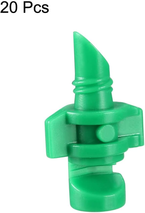uxcell Micro Sprayer Fan Jet, 180 Degree Refraction Atomized Dripper Hydroponic Garden Irrigation, 20 Pcs (Green)