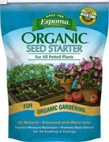 Espoma Organic Seed Starter Premium Potting Soil Mix - All Natural & Organic Seed Starting Mix with Mycorrhizae. for Organic Gardening, 8 qt, Pack of 2