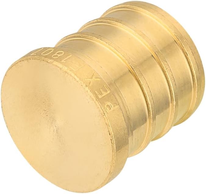 (Pack of 50) EFIELD Pex Plug 1-inch End Cap Brass Crimp Fittings, ASTM F1807