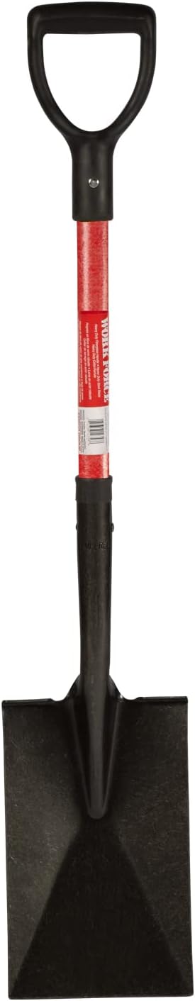 Emsco Group Workforce Tools Garden Spade - Sturdy 28” Fiberglass Handle - Heavy Duty 16 Gauge Steel Head