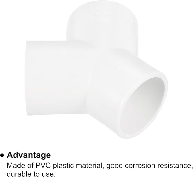 PATIKIL 50mm PVC Pipe Fittings, 1 Pack 3 Way Y Shape Water Tubing Joint Connectors Adapters Union for Garden Irrigation Home Aquarium