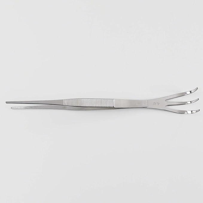 Wazakura 2 in 1 Bonsai Tweezers with Root Rake in Stainless Steel Made in Japan 8.6in (220mm), Professional Bonsai Tool, Japanese Precision Gardening Tongs for Plants