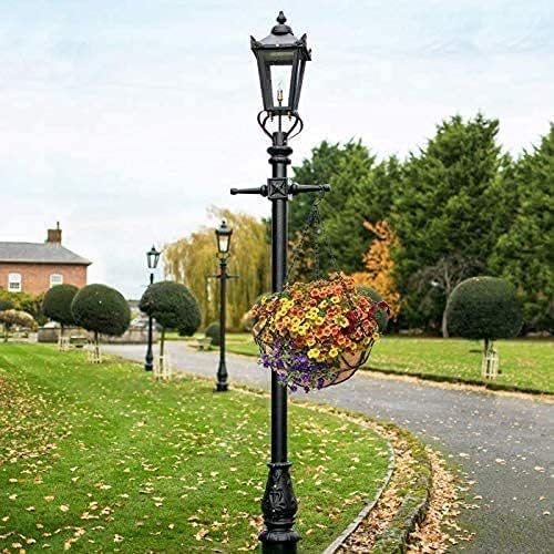 2 Pack Metal Hanging Planter Basket with Coco Coir Liner Chain Round for Garden Decoration Porch Indoor Outdoor (S Shape)