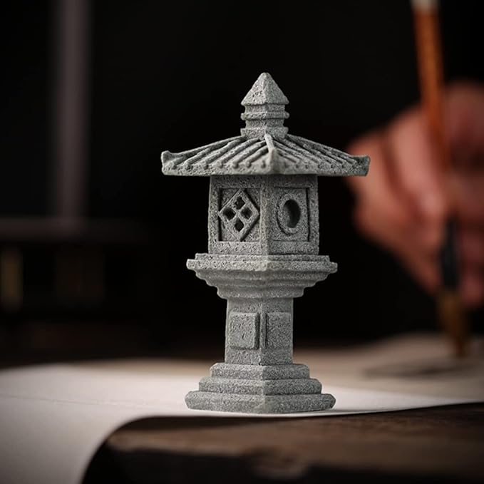 Miniature Fairy Garden Decoration Set,3 Japanese Lantern,10 Stepping Stone Mini Fairy Decor for Garden & Patio Micro Landscape Yard Bonsai Decoration