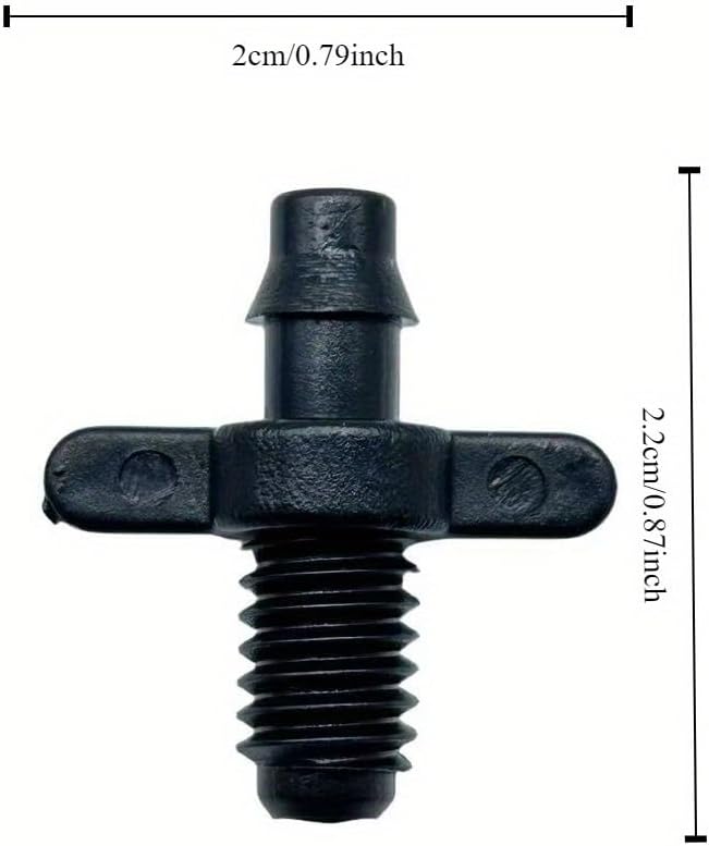 50Pcs Barb Tubing Coupling Adapter Thread (1/4") x Barb 1/4" Drip Micro Irrigation Threaded With Barb 1/4-Inch Coupling (BLACK)