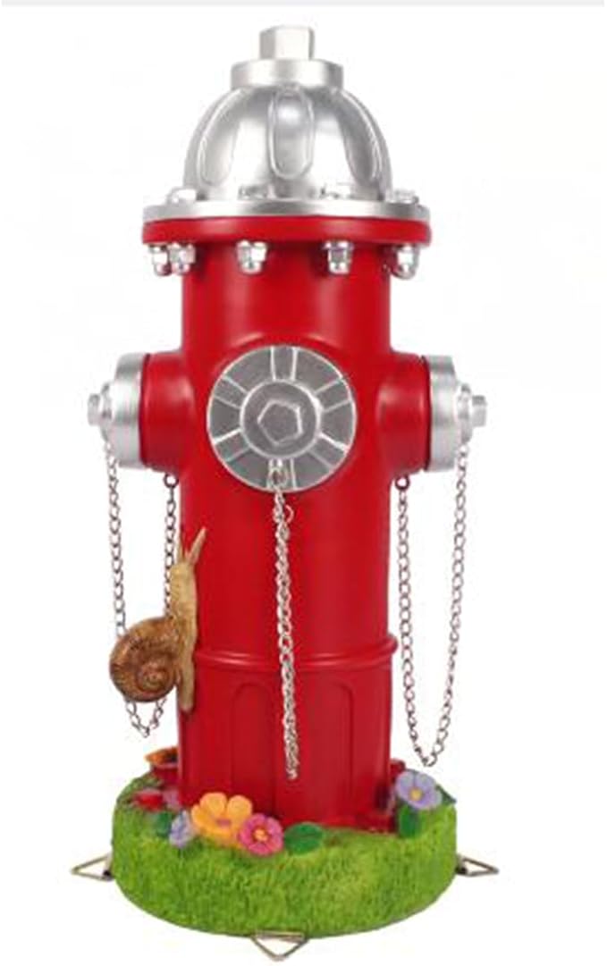 Large Dog Fire Hydrant Pee Post Training Statues with Snail Puppy Pee Training Post Resin Garden Fire Hydrant Figurines for Indoor Outdoor Decor