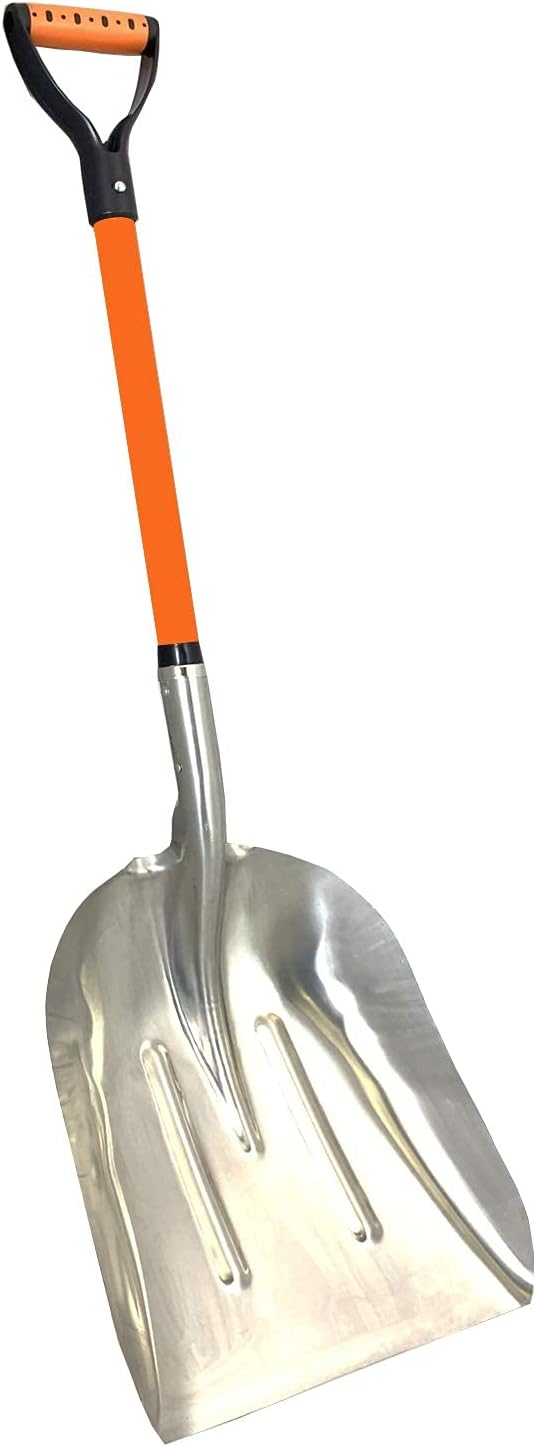 Ashman Aluminium 48 inch Snow Shovel with Large Head and Durable Handle. (Scoop Shovel, 1 Pack).