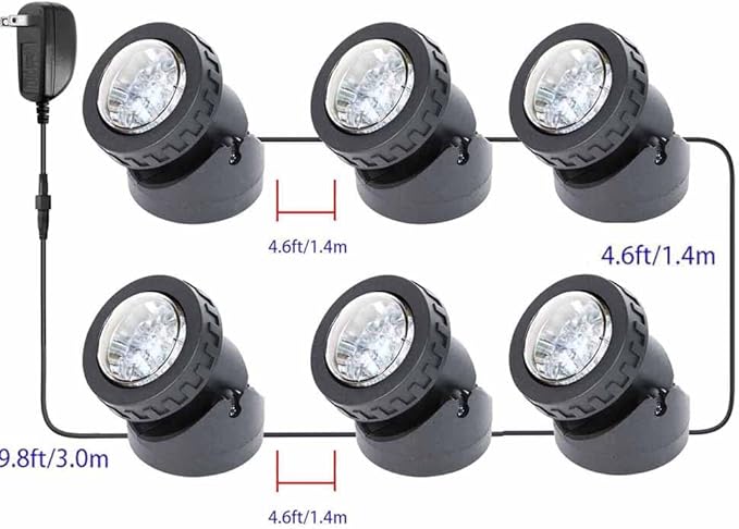 RGB Pond Lights, Underwater LED RGB Colored Fountain Lights IP68 Waterproof Spotlight Timing Adjustable Submersible Spot Lights for Fish Pond Garden Waterfall (Set of 8)