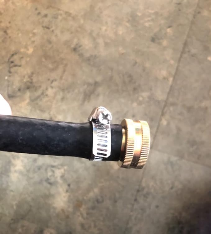 2Pcs 3/4" Barb x 3/4" Female GHT Thread Swivel Brass Garden Water Hose Pipe Connector Copper Fitting with Stainless Clamp House/Boat/Lawn/Power Wash/Irrigation