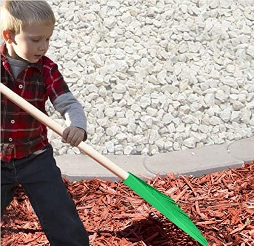 Superio Kids Rake with Hardwood Handle, Gardening and Lawn Care Tools for Kids, Sweep Leaves and Tidying Up The Garden, Plastic Tines and Heavy Duty Wooden Handle 34"