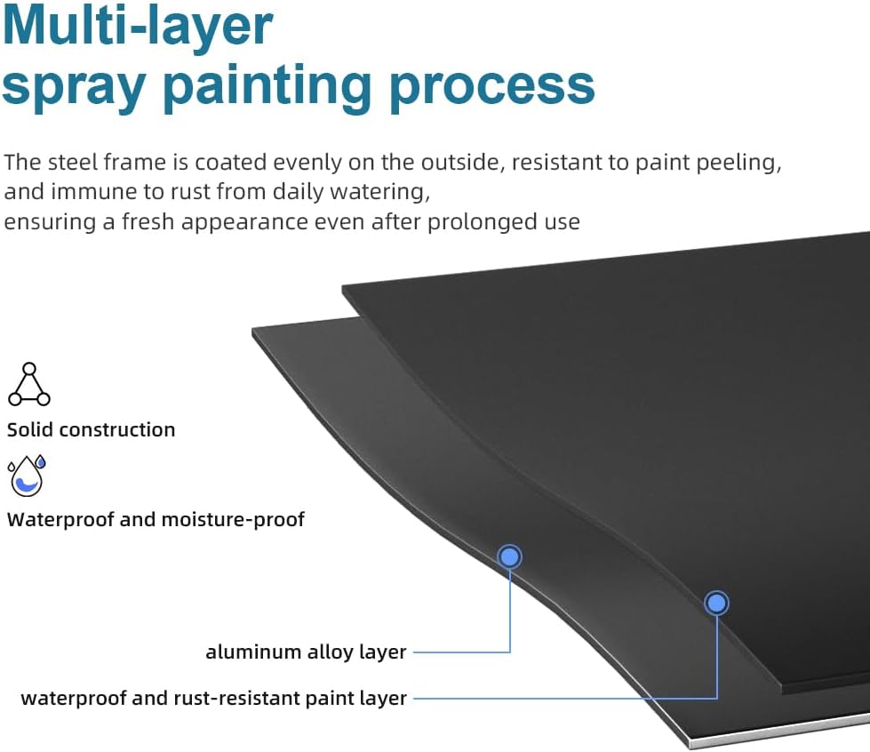 Sturdy 2-Tier Metal Plant Stand for Outdoor & Indoor, Decorative Planter Display Shelf Unit for Garden Patio Balcony Living Room