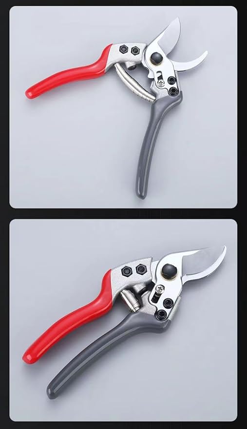 Pruning Shears, garden clippers,gardening tools, for trimming rose, floral, tree, live plants, sharp garden scissors, Professional Branch scissors(Red-grey)
