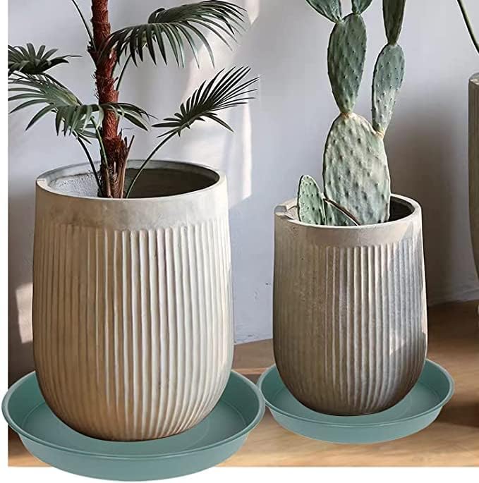 3 Pack of 20 22 inch Plant Saucer (19.2 Inch Base), 3.6" Depth Tray, Large Deep Garden Plastic Flower Planter Plant Trays for Indoors Outdoor Bath Bath (22", Green)