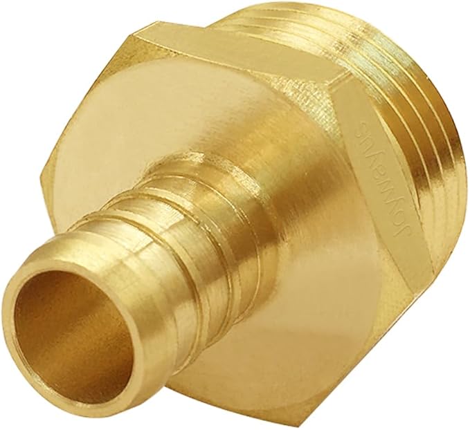 Joywayus 1/2" PEX Barb x 3/4" GHT Thread Swivel Hex Brass Garden Water Hose Pipe Connector Fittings for House/Boat/Lawn/Power Wash/Irrigation
