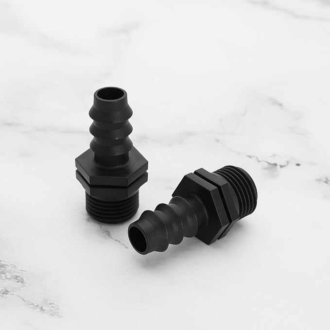 SING F LTD 20pcs 16mm to 1/2 Inch Couplings Irrigation Hose Connector Garden Hose Connector Kit Barb Connector for Drip Irrigation System Garden Pipe Fitting