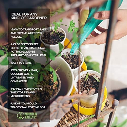 Minute Soil Bulk Coconut Coir Block 2-Pack β OMRI Listed for Organic Use β Compressed Growing Medium Expands with Water β Indoor & Outdoor Gardening Soil Alternative