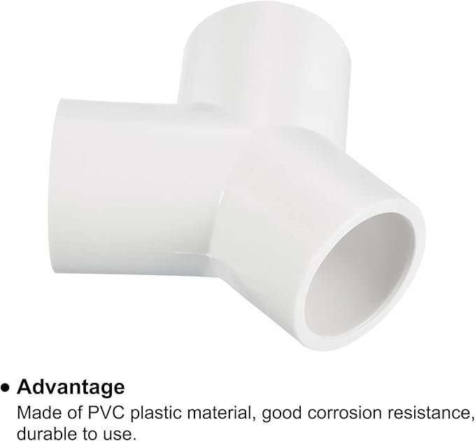 PATIKIL 20mm PVC Pipe Fittings, 2 Pack 3 Way Y Shape Water Tubing Joint Connectors Adapters Union for Garden Irrigation Home Aquarium