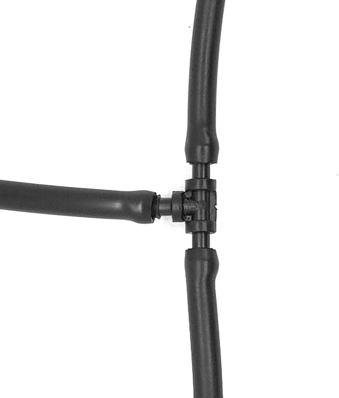 One Stop Outdoor 100 Pack Barbed 1/4in Drip Tee Fitting, UV Resistant Hard Plastic, 3-Way Connector, Fits 0.140/0.170 ID Tubing