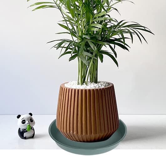 6 Pack Plant Saucer Tray Green, 4 6 8 10 12 13 15 17 19 inch Pot Saucers, Heavy Duty Plastic Plant Saucers for Indoors, Plant Drip Tray, Plant Trays for pots Planter (6", Green)