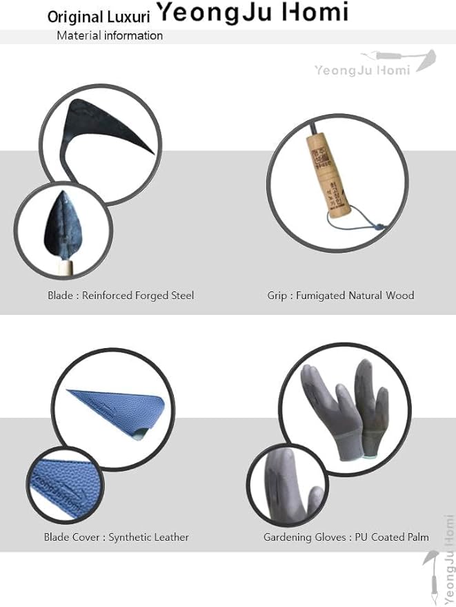 Original Hand Hoe with Hanging Loop & Mini Homi Made by Korean Master Blacksmith Seok NOH-KI (Standard Plus Mini)