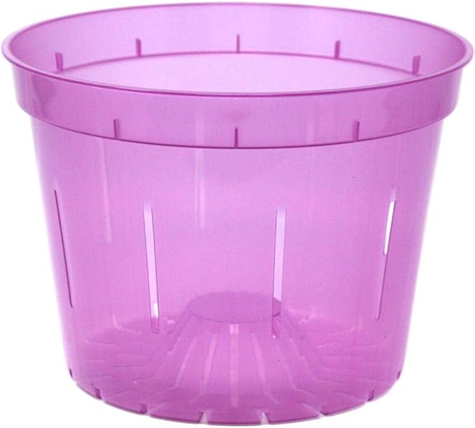 rePotme 10 inch Slotted Clear Pots - 3 Pack (Rose Quartz)