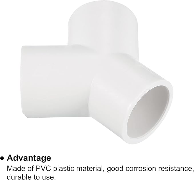 PATIKIL 25mm PVC Pipe Fittings, 2 Pack 3 Way Y Shape Water Tubing Joint Connectors Adapters Union for Garden Irrigation Home Aquarium
