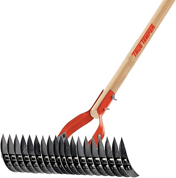 True Temper 1914000 Adjustable Thatching Rake with 54-Inch Wood Handle