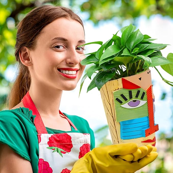 Abstract Face Planters Pots Head,Unique Head Planter for Indoor Plants,Funny Face Flower Pot,Colorful Plant Pots for Outdoor Garden Deco and Home Art Decoration(Eclectic)