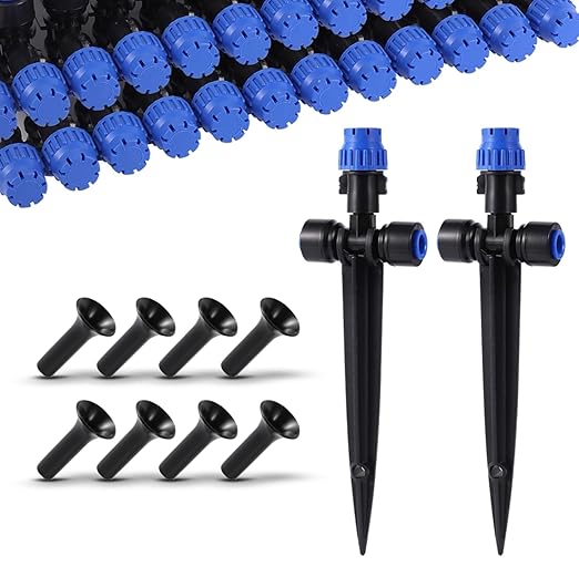 25 Pack - Quick Connect Dripper Drip Irrigation Emitters for 1/4" Tubing - Fast Easy Install Adjustable Flow Watering Flower Beds, Garden