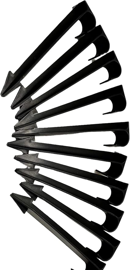 EMBerg Outdoor Drip Irrigation Tubing Garden Soaker Hose Hold-Down Anchor Stakes to Keep Your Hose Secured to The Ground - Great for Robotic Lawn Mowers! (10 Count)
