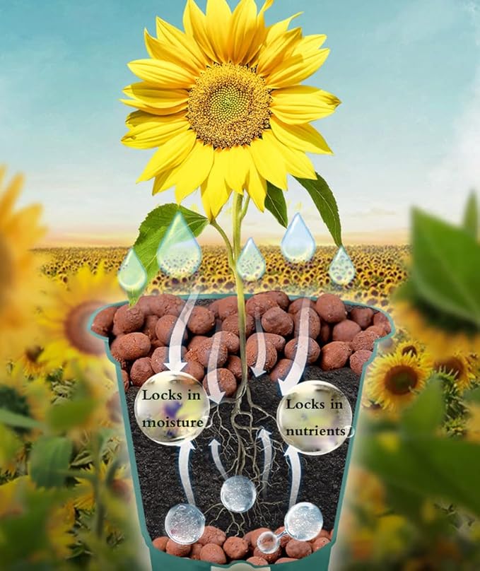 Voulosimi Clay Pebbles Hydroponic Rocks Organic Ceramsite Grow Media for Horticultural,Orchids,Drainage (18LB)