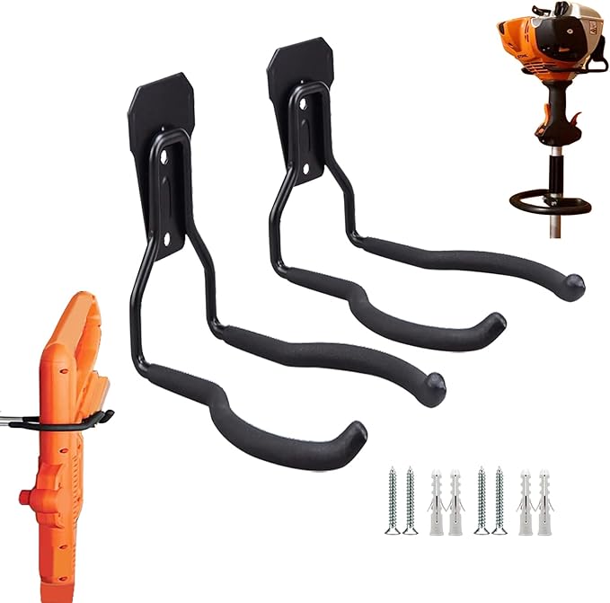 2Pcs Leaf Blower Hanger for Garage, Leaf Blower Rack for Garage, Leaf Blower Hanger for Wall, Leaf Blower Hooks for Garage, Perfect for Garage Wall Tool Organizers and Storage, No Blower (U-Type)