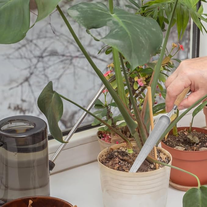 Seeding Widger, Stainless Steel Garden Planting Trowel with Scale, Long Narrow Hand Shovel for Planting Weeding Digging Fertilizer