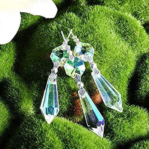 HDCRYSTALGIFTS Hanging Rainbow Maker Colorful Crystal Chandelier Parts Drops Icicle Prisms Fengshui Suncatcher (38mm,20pcs)