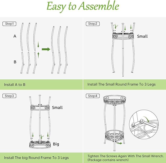 H HOMEXIN Plant Stand Indoor Outdoor, 2 Tier Tall Metal Plant stand 27 " Plant Holder Rack Heavy Duty Rustproof Decorative Plant Shelf for Corner Garden Balcony Patio Lawn office
