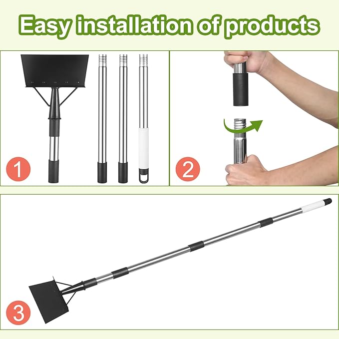 Garden Cleaning Shovel, Snow Shovel,59 Inch Handle Duty Garden Shovel, Multifunctional Cleaning Shovel,Suitable for Gardening, Planting, Weeding, Deicing and Other Gardening Tasks