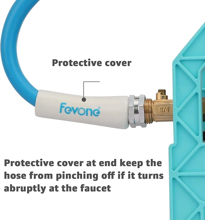Fevone 5 ft Garden Hose, 2-Year Warranty, Hose Reel Leader Hose, Hybrid Polymer, Kink Resistance, Flexible, Durable, Leak Free, Aluminum Fittings, 3/4" GHT, 5/8" ID, 600 Psi, Drinking Water Safe