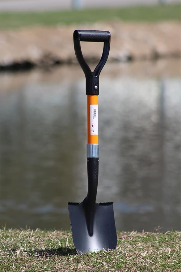 Ashman Short Handle Digging Shovel (1 Pack) Kids Beach Shovel, Shovel for Digging 27-inch with Sturdy Blade, Small Garden Shovel, Kids Snow Shovel, Shovels for Gardening with D- Handle Gardening Tools