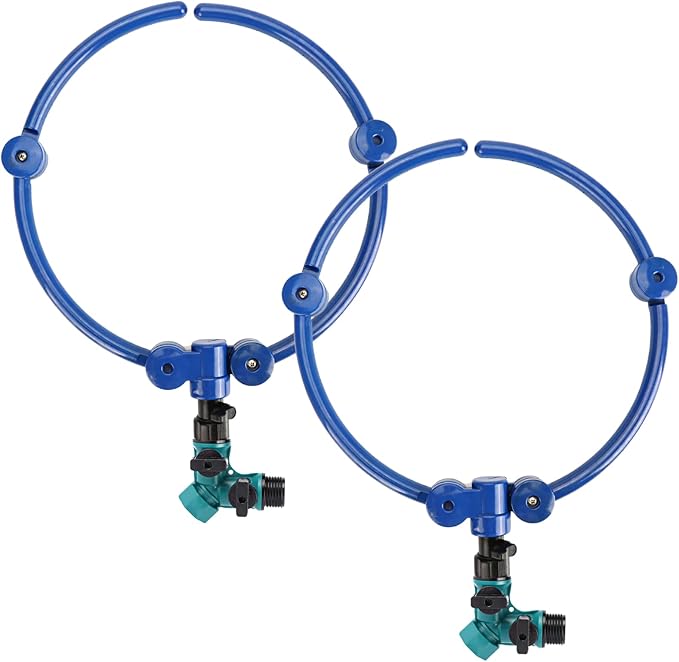 360° Tree Water System Tree Watering Ring Flower Sprinkler Garden Watering Circle Irrigation System for New Tree Outdoor Plants Raised Garden Beds Shrubs Plants, Flower Beds 2Pcs