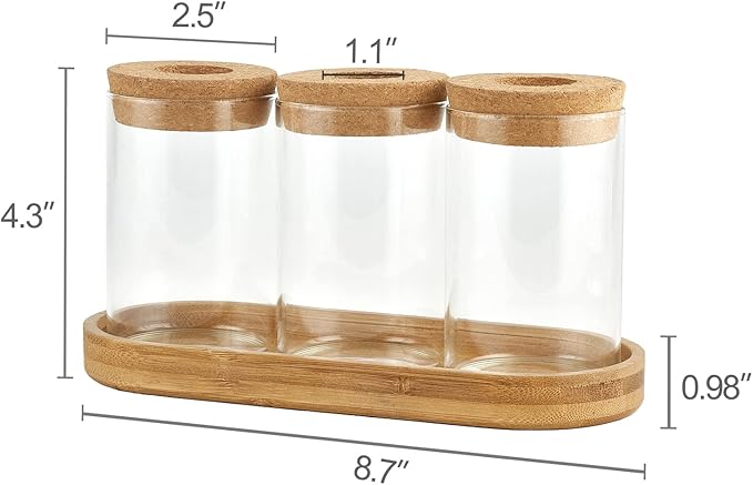Dahey Plant Propagation Terrarium Desktop Glass Planter Station Water Planting Glass Vase with Lid and Wooden Stand for Propagating Hydroponic Plants Centerpiece Office Home Garden Decor, 3 Pcs