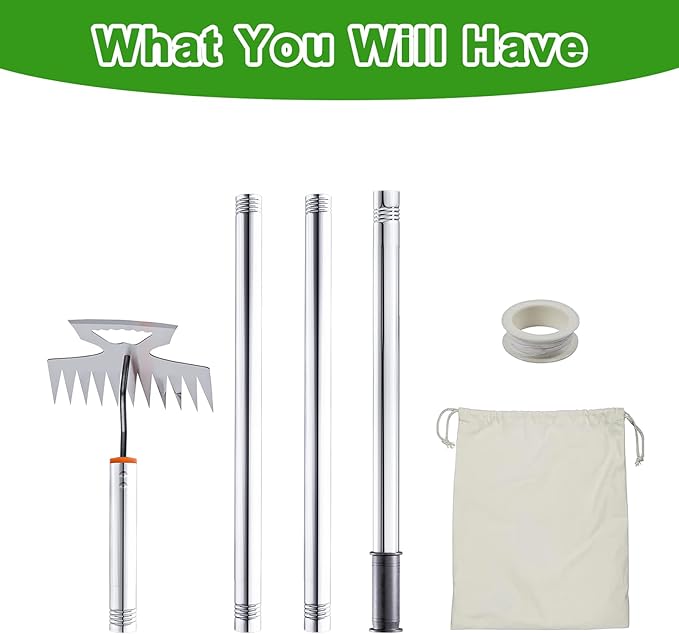 New Adjustable Uprooting Weeding Tool with Long Handle,11-Teeth Weed Puller Rake 2-in-1 Hand Weeder Garden Tools for Garden&Backyard,Manganese Steel Weeder Pulling Tool for Weeding Loosening Planting