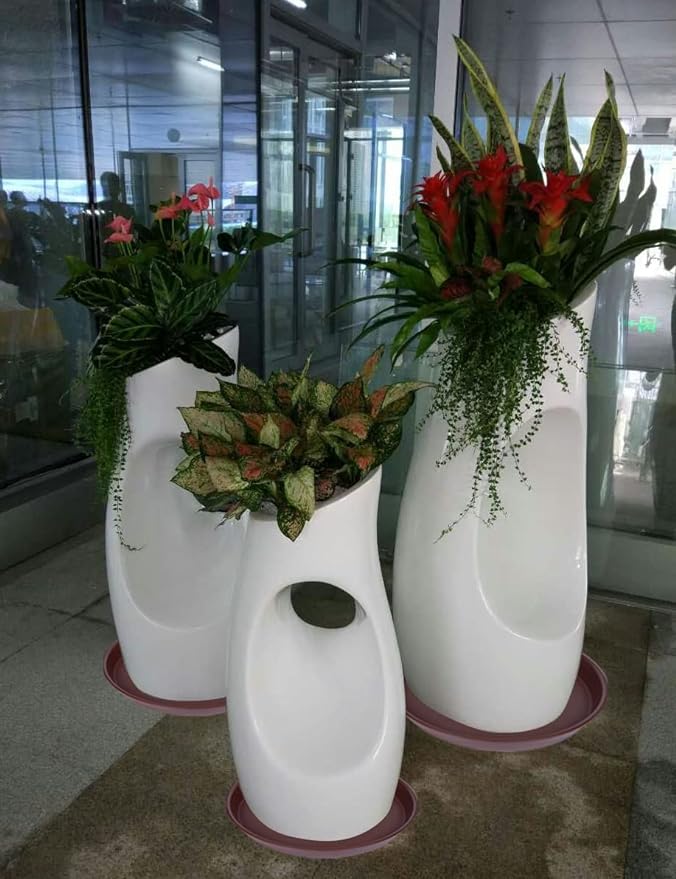 4 Pack of 14 inch Plant Saucer, Heavy Duty Round Plant Trays for Pots, Bird Bath Bowls, Plastic Plant Water Tray, Flower Plant Saucers for Indoors (14", Chocolate)