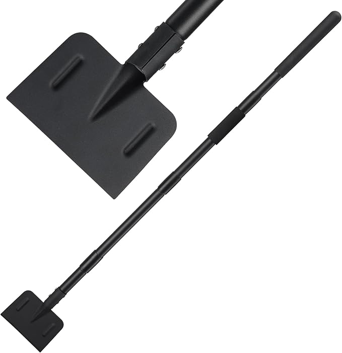 Multifunctional Garden Cleaning Shovel, Heavy Duty Steel Flat Shovel with 67" Adjustable Handle, Gardening Scraper Shovel, Outdoor Spade Tool for Weeding, Lawn Edging, Digging, Ice Removal