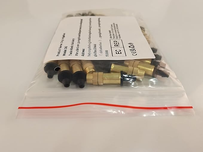 30PCS 1/4" Adjustable Copper Atomizing Nozzle Kalolary Drip Irrigation Sprayer 4/7mm Atomizing Micro Sprinkler Garden Cooling Irrigation Equipment for Lawn Vegetables Greenhouse