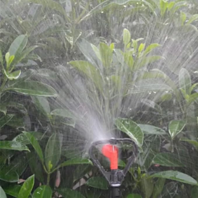 MroMax Butterfly Rotating Sprinkler, 1/2BSPF Thread Plastic Micro Atomizing Nozzle for Garden Irrigation, 5Pcs (Black&Red)